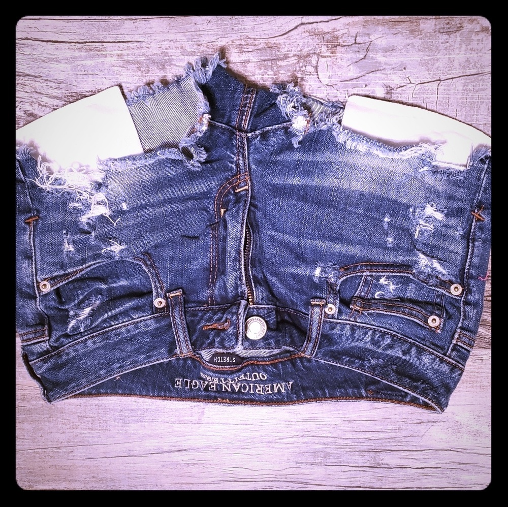 AE Distressed Denim Shorts